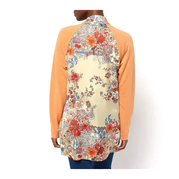 Attitudes by Renee Mix Media Casa Comfy Cardigan- Hawaiian Ginger, 1X - Picture 2 of 2